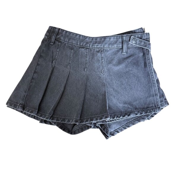 Free People We The Free Stephie Denim Skort, Black Wash Size 28 - Picture 1 of 12